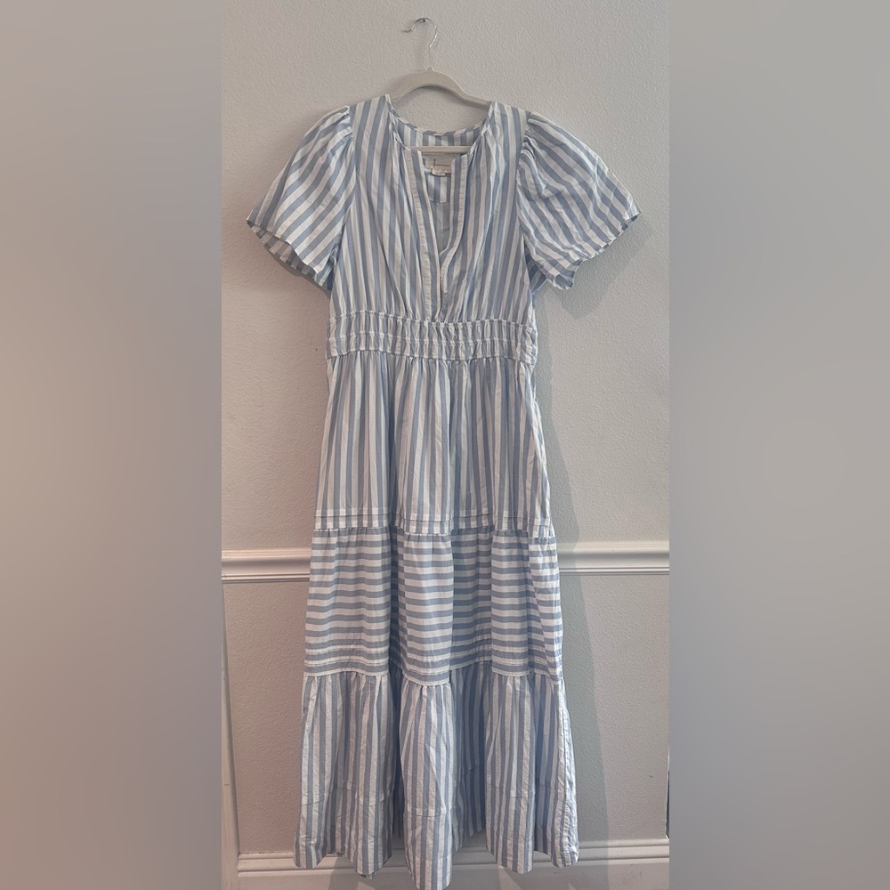 Anthropologie Blue and White Striped Somerset Maxi Dress - Picture 2 of 5